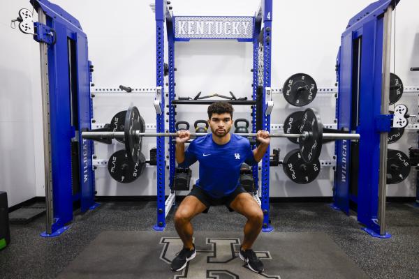 Work out at the rack space in the Johnson Center
