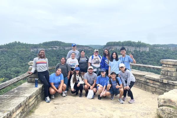 UK students hiking at the Red River Gorge
