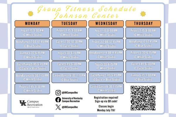 Groupfit Summer Schedule