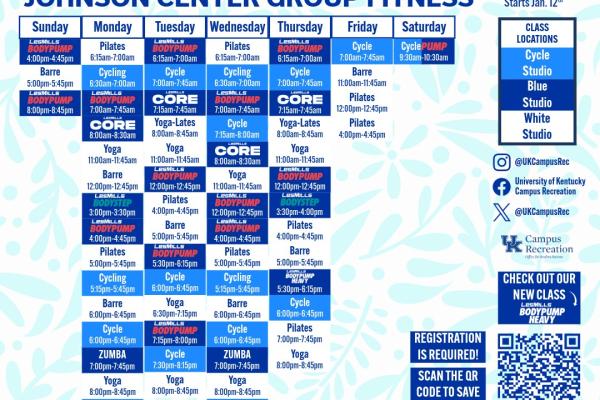 Johnson Center Spring Schedule