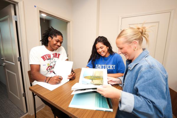 Students meeting and studying together