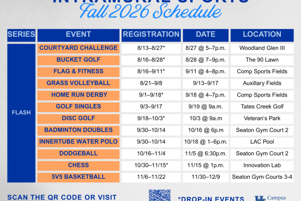 Intramural one day event schedule
