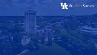 Student Success Zoom background - campus overview (blue)