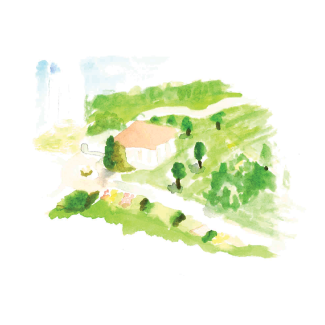 Watercolor of UK Arboretum
