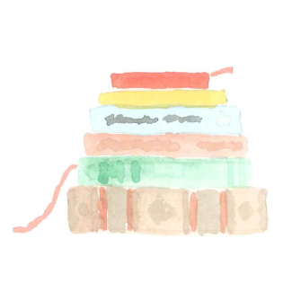 Watercolor of books