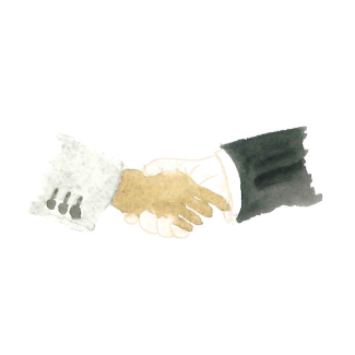 Watercolor of a handshake