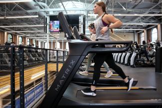 Running on a treadmill