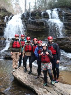 White water rafting group 
