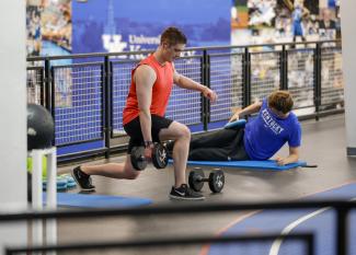 Students work out at the Johnson Center