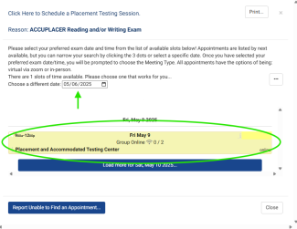 Choose your appointment time