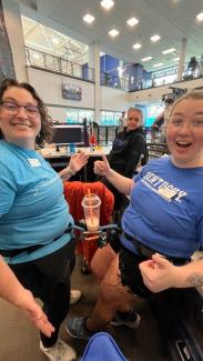 Carmella working at the UK Climbing Wall