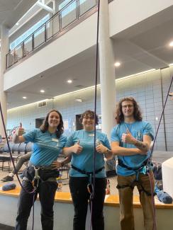 Carmella Lilly and Climbing Wall staff