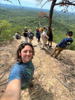 Leah hiking with campus recreation crew