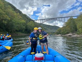 Leah white water rafting with adventure trips