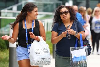 Incoming freshmen visit campus with their parents for Big Blue Nation Orientation on July 8, 2024.
