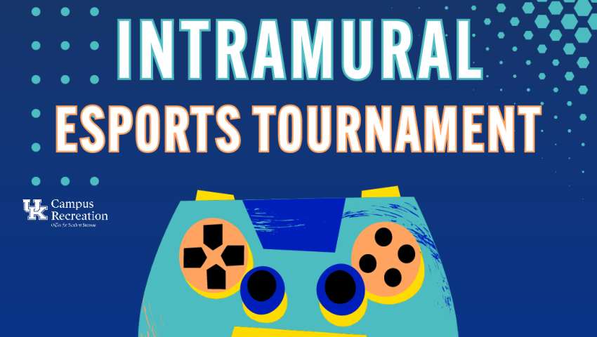 Intramural Esports tournament: Mariokart and Fortnite with an image of a controller