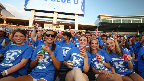 Students Sitting in Kroger Field