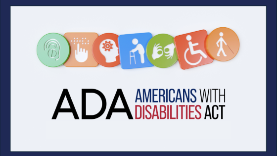 ADA Americans with Disabilities Act with various disability icons.
