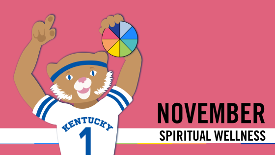 A cartoon wildcat holds a wheel against a pink background