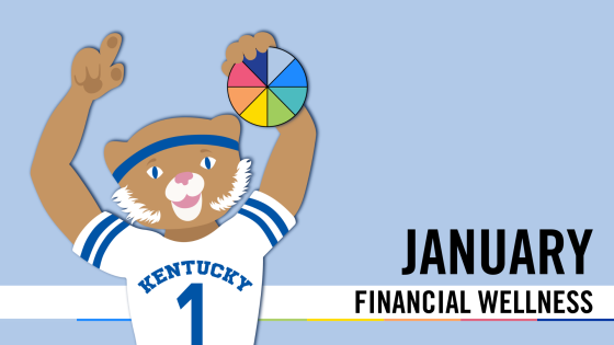 A cartoon wildcat holds a wheel against a baby blue background