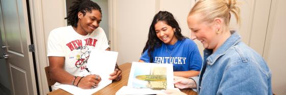 Students meeting and studying together