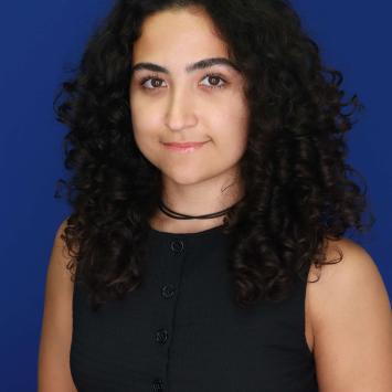 Student leader with blue backgroud